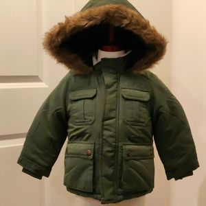 New!Classic Carter's olive 3T hooded warm cozy jacket